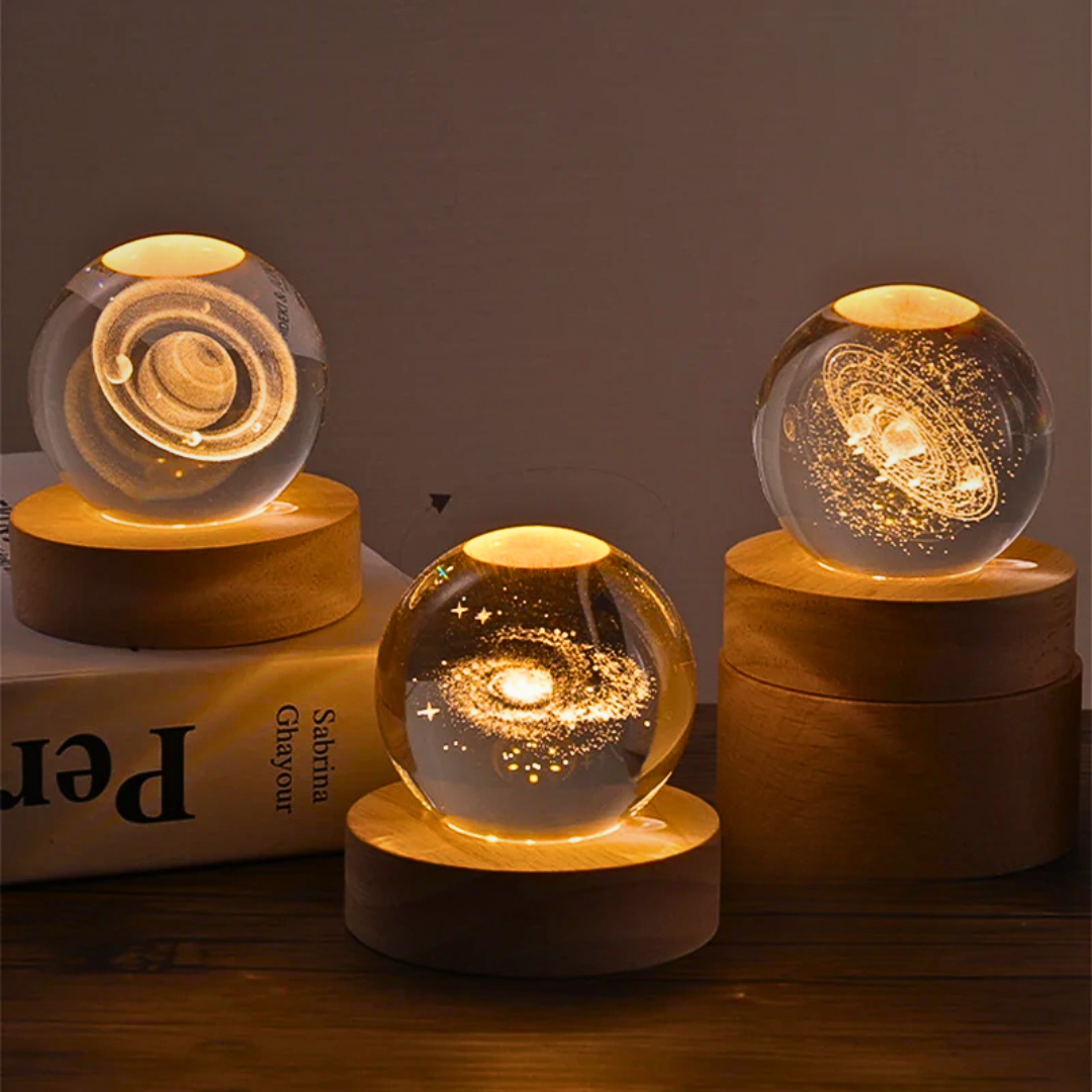 3D Galaxy Crystal Ball Night Light Lamp