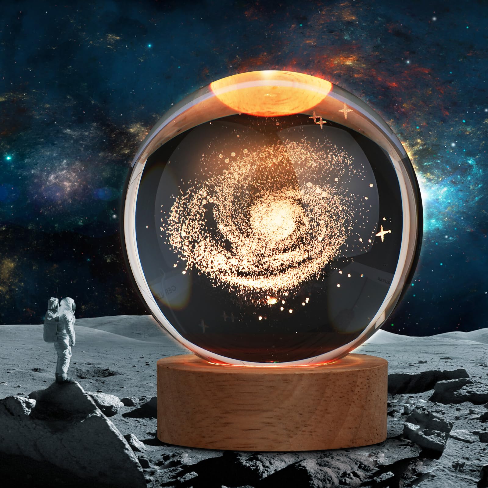 3D Galaxy Crystal Ball Night Light Lamp