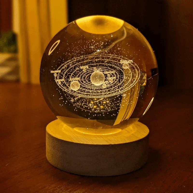 3D Galaxy Crystal Ball Night Light Lamp