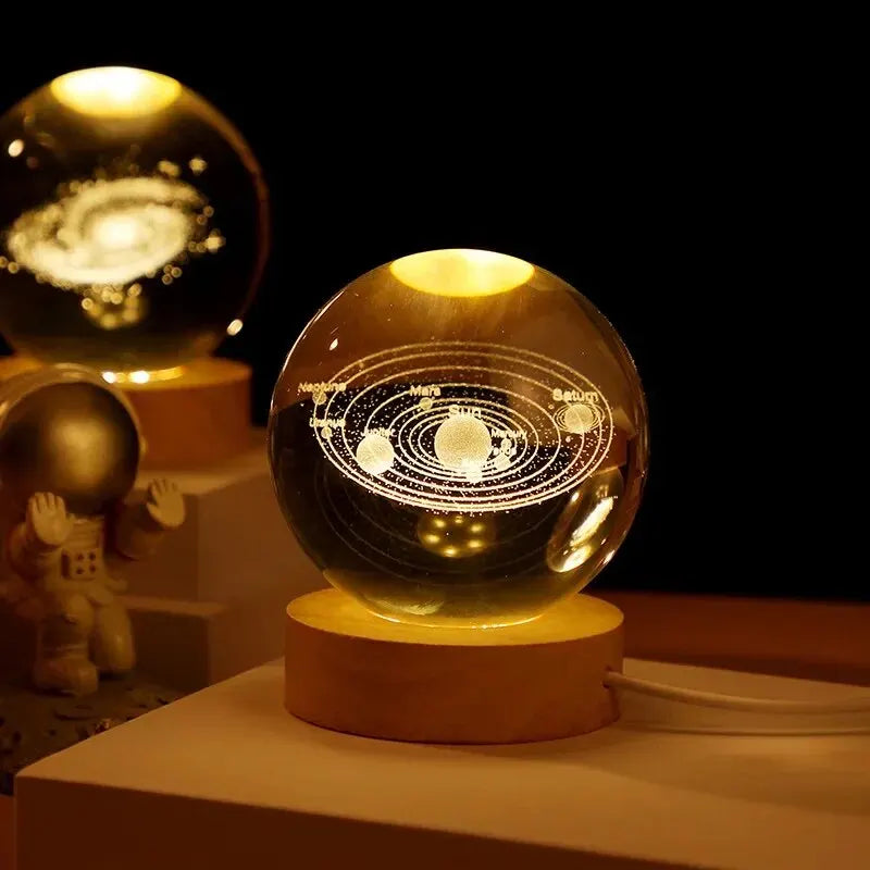 3D Galaxy Crystal Ball Night Light Lamp
