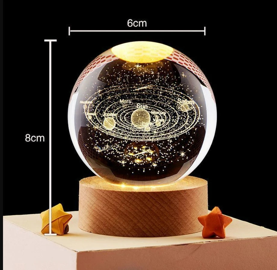 3D Galaxy Crystal Ball Night Light Lamp