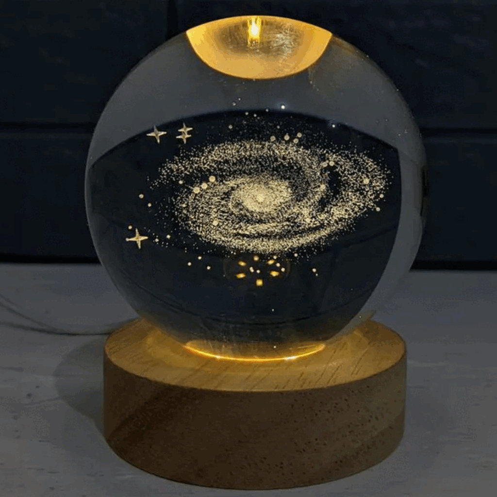 3D Galaxy Crystal Ball Night Light Lamp